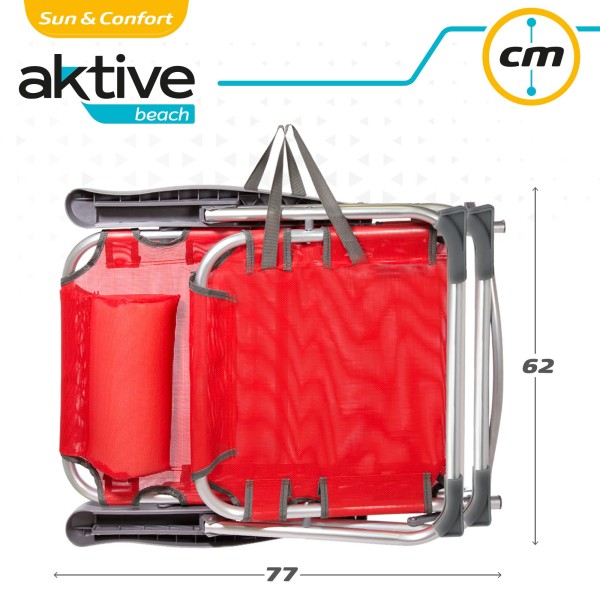 Cadeira de praia multi-posições com almofada | Distria