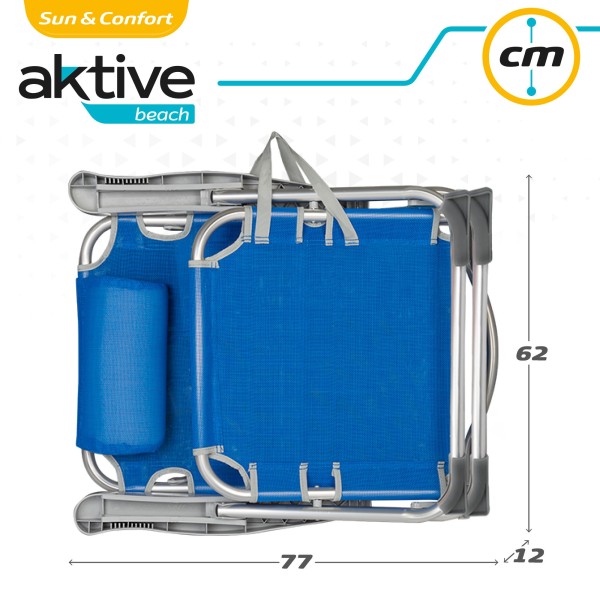 Cadeira de praia dobrável multi-posições c/almofada | Distria