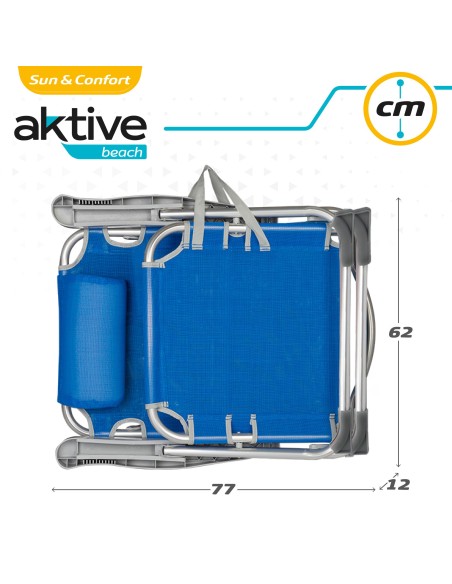 Cadeira de praia dobrável multi-posições c/almofada | Distria