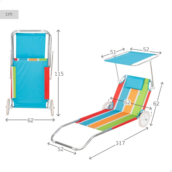 Espreguiçadeira de praia multicolorida | Distria