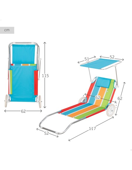 Espreguiçadeira de praia multicolorida | Distria