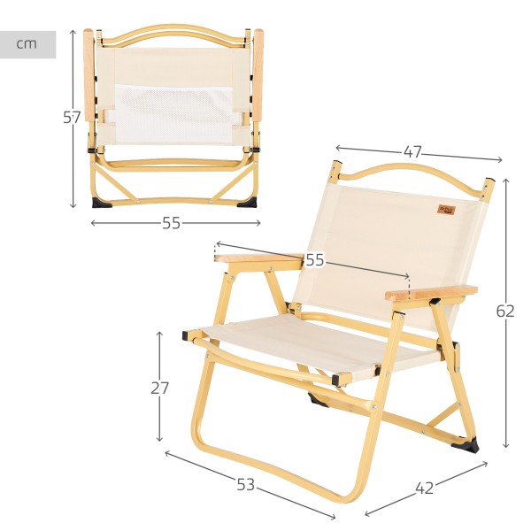 Cadeira dobrável Glamping c/bolso | Distria