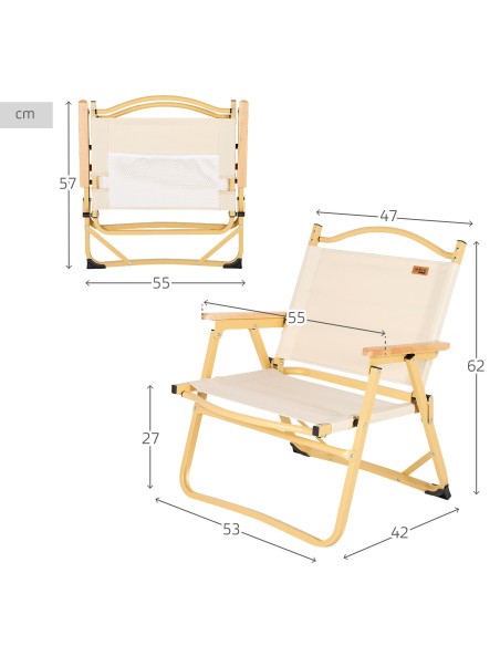 Cadeira dobrável Glamping c/bolso | Distria