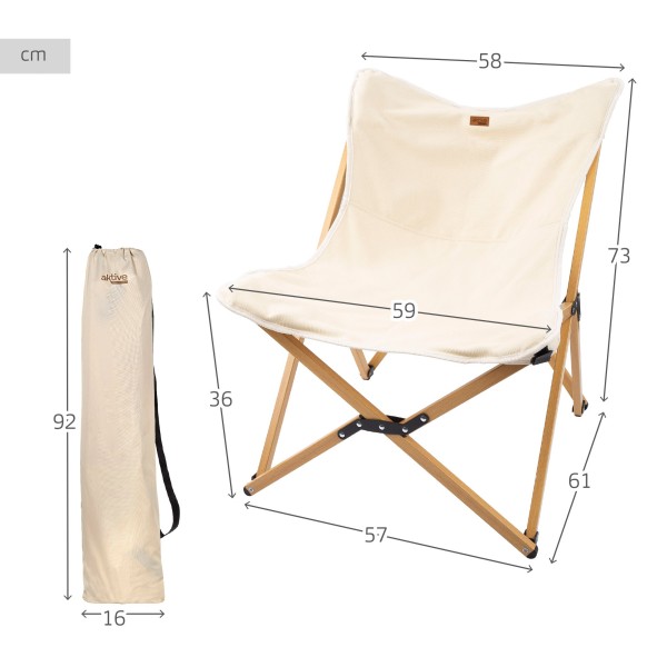Cadeira dobrável Glamping com bolsa incluída | Distria