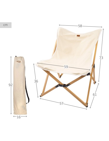 Cadeira dobrável Glamping com bolsa incluída | Distria