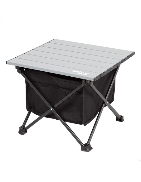Mesa auxiliar plegável camping com almacenamiento | distribuição