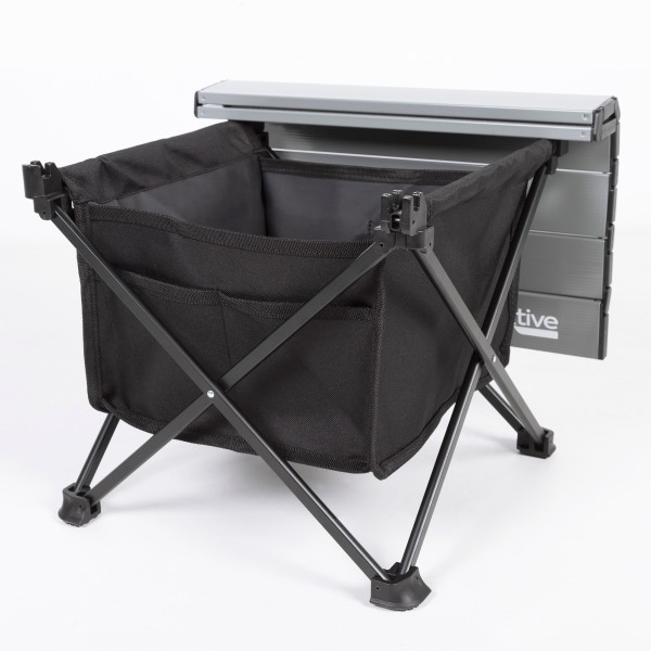 Mesa auxiliar plegável camping com almacenamiento | distribuição