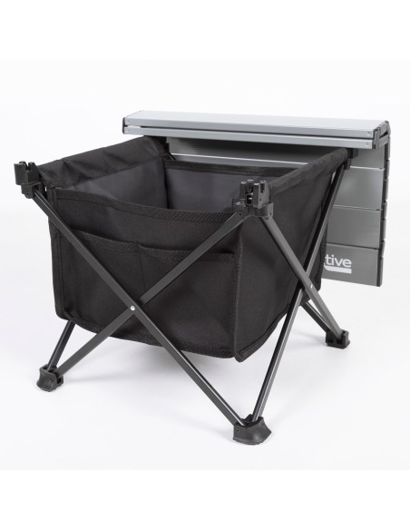 Mesa auxiliar plegável camping com almacenamiento | distribuição