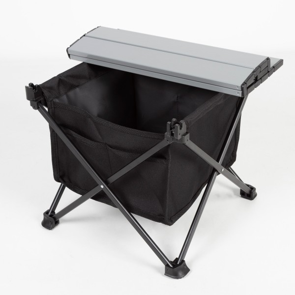 Mesa auxiliar plegável camping com almacenamiento | distribuição