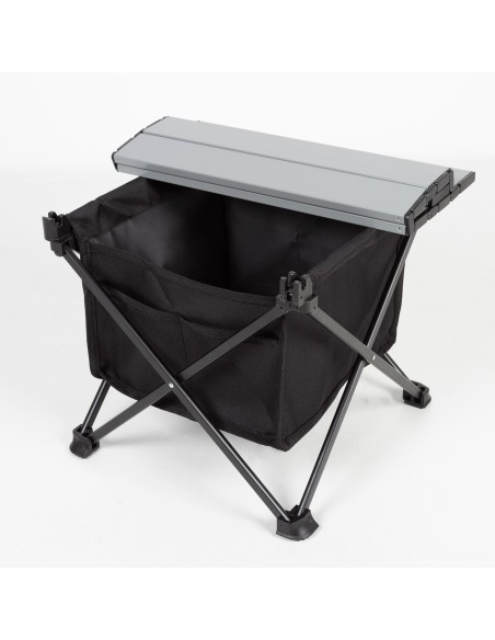 Mesa auxiliar plegável camping com almacenamiento | distribuição