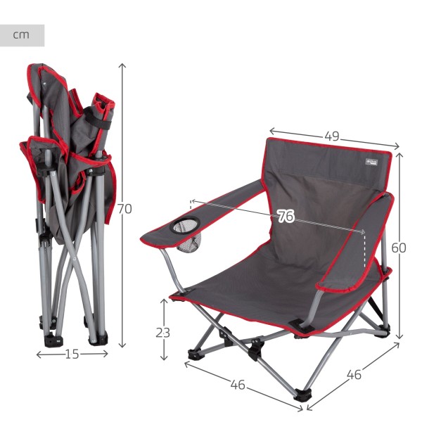 Cadeira dobrável baixa de camping Aktive | Distria