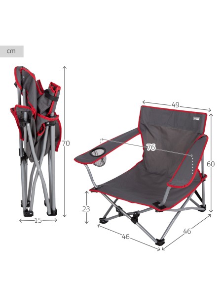 Cadeira dobrável baixa de camping Aktive | Distria