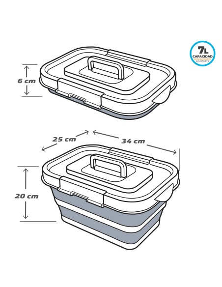 Cesta dobrável de 7 litros Aktive | Distria