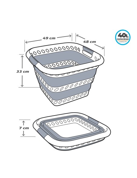 Cesta plegable cuadrada 40 litros Aktive | Distria