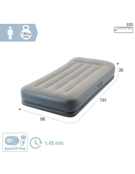 Colchão insuflável Pillow Rest Mid-Rise INTEX | Distria
