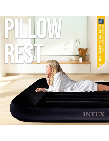 Colchão insuflável de solteiro INTEX com cabeceira | Distria