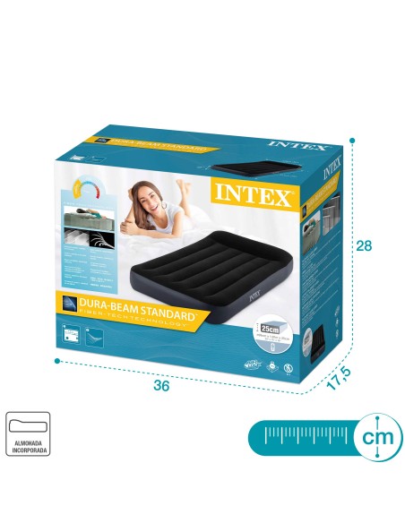 Colchão insuflável de solteiro INTEX com cabeceira | Distria