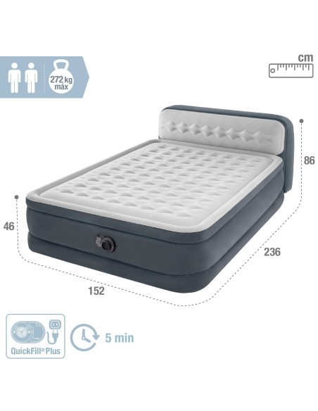 Cama inflável casal com cabeceira | Distrito