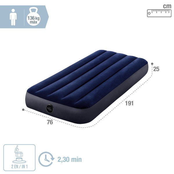 Colchão inflável solteiro INTEX 76x191 cm | Distria