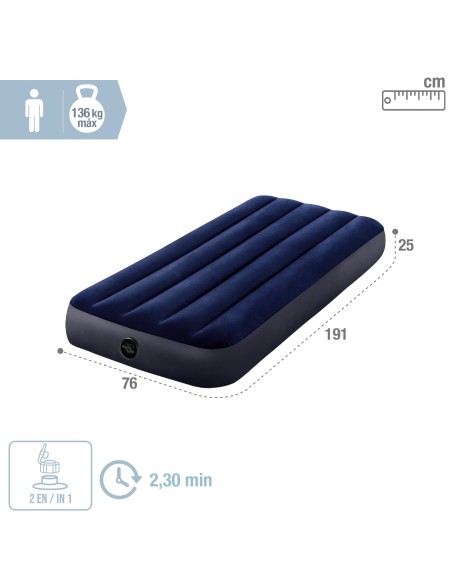 Colchão inflável solteiro INTEX 76x191 cm | Distria