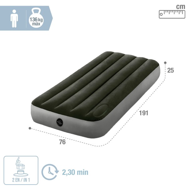 Colchão insuflável individual INTEX com bomba de pé | Distria