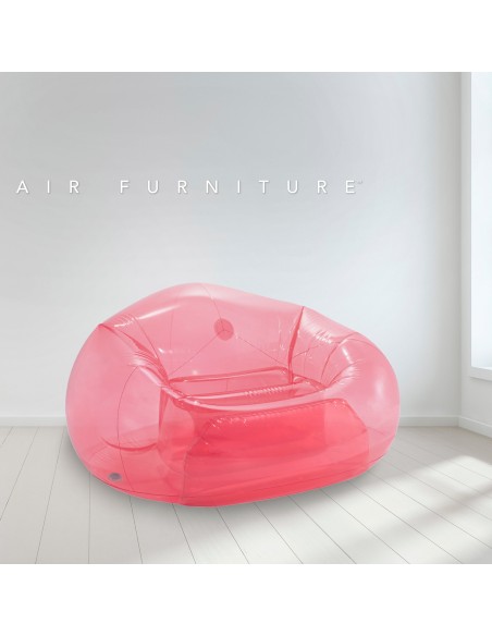 Poltrona inflável individual rosa transparente INTEX | Distria