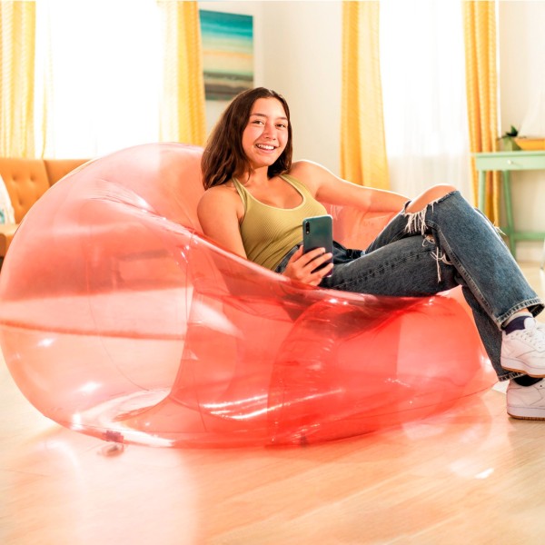 Poltrona inflável individual rosa transparente INTEX | Distria
