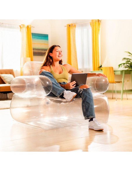 Poltrona inflável transparente com braços INTEX | Distria