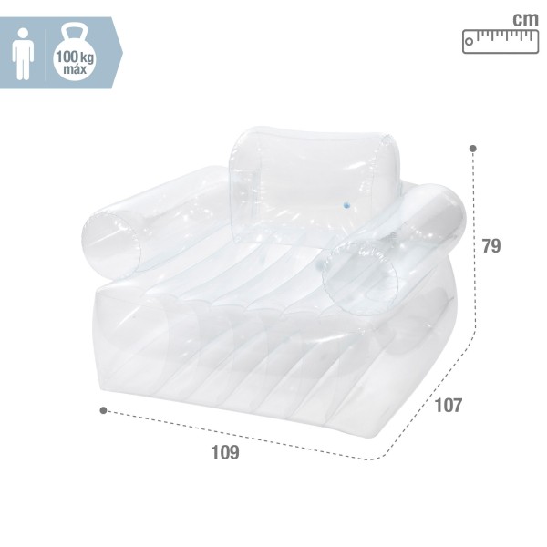 Poltrona inflável transparente com braços INTEX | Distria