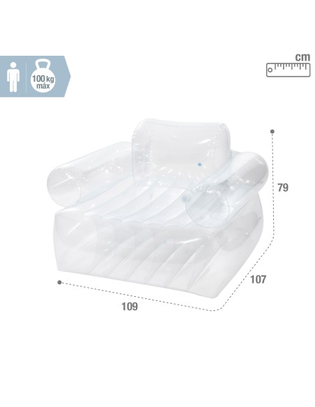 Poltrona inflável transparente com braços INTEX | Distria