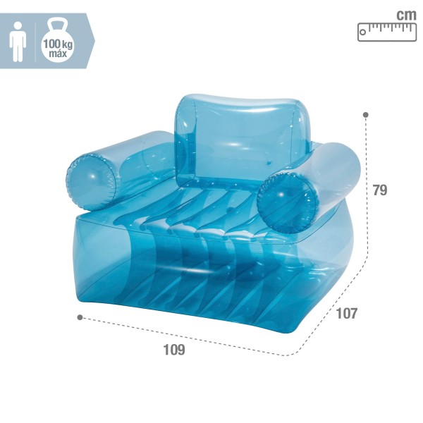 Poltrona inflável azul com braços INTEX | Distria