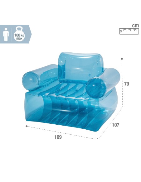 Poltrona inflável azul com braços INTEX | Distria