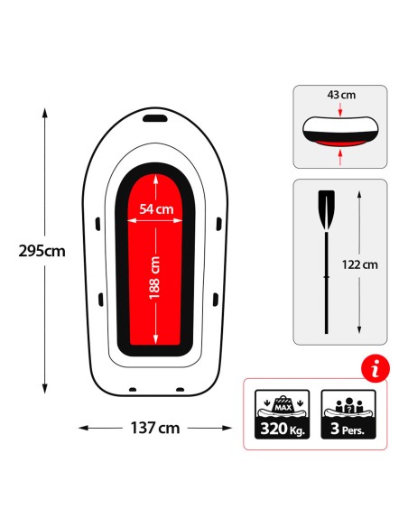 Barco insuflável Challenger 3 da Intex | 295x137x43 cm