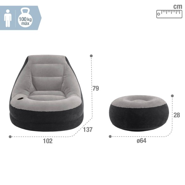 Sofá com puff insuflável | Web Oficial Intex