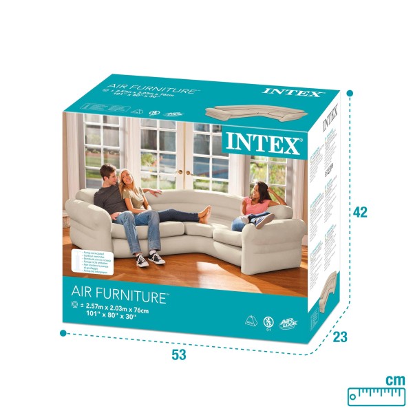 Sofá insuflável de canto INTEX | Mobília insuflável