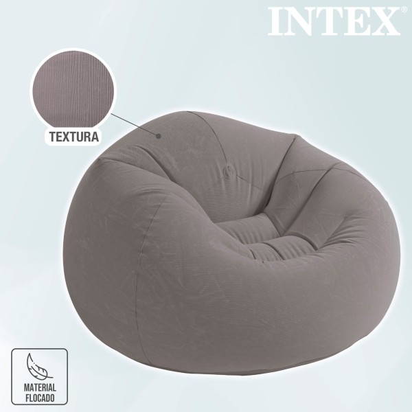 Sofá insuflável INTEX Beanless cinzento | Mobília insuflável