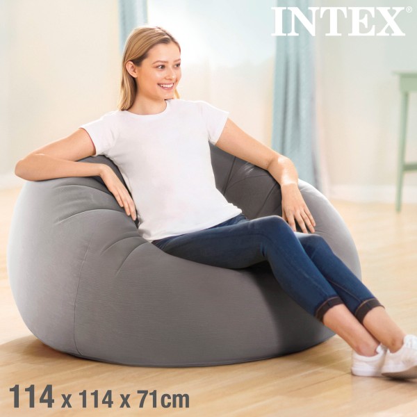 Sofá insuflável INTEX Beanless cinzento | Mobília insuflável