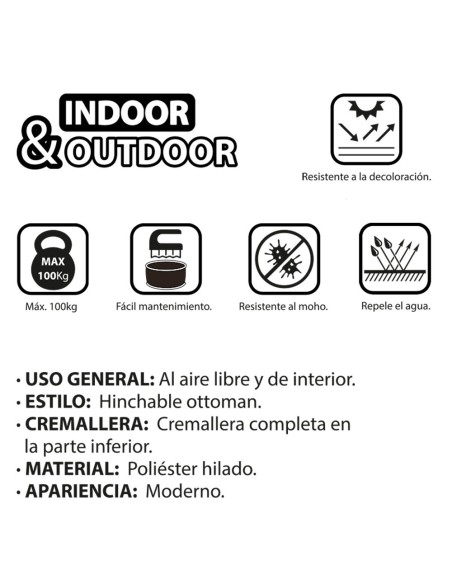 Puff hinchable Aktive-Decoración Jardín| Distria