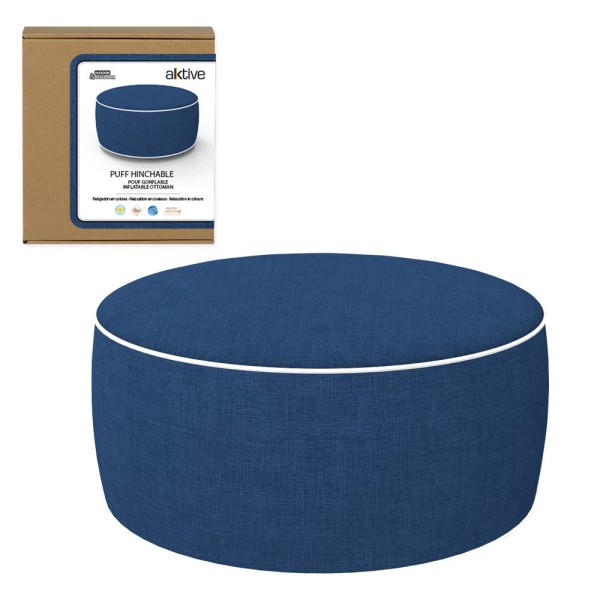 Pufs inflável tecido jeans-Decoração Jardim| Distria