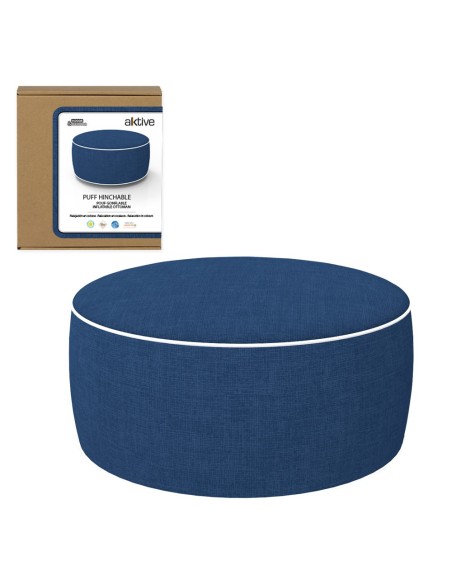 Pufs inflável tecido jeans-Decoração Jardim| Distria