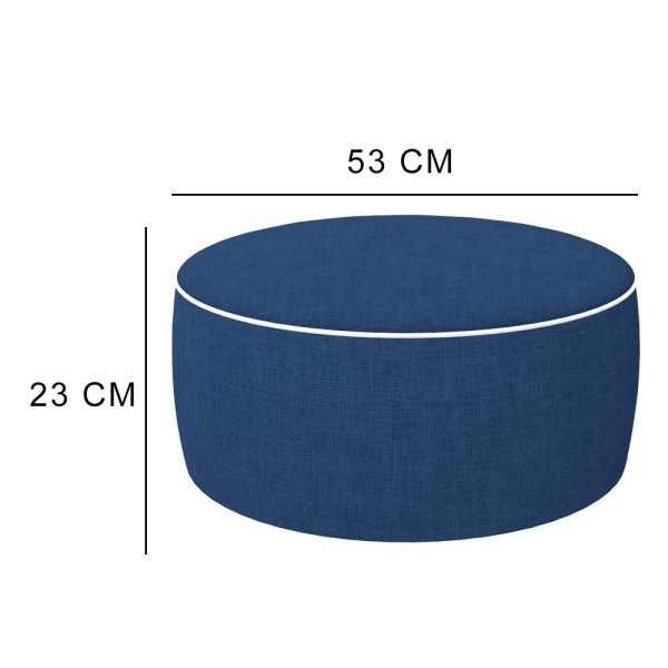 Pufs inflável tecido jeans-Decoração Jardim| Distria
