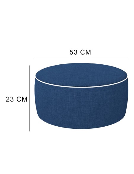 Pufs inflável tecido jeans-Decoração Jardim| Distria