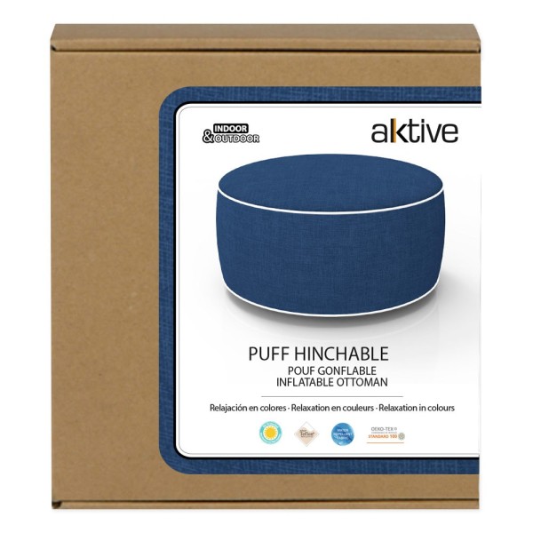 Pufs inflável tecido jeans-Decoração Jardim| Distria