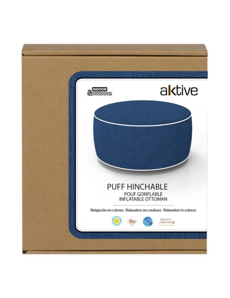 Pufs inflável tecido jeans-Decoração Jardim| Distria