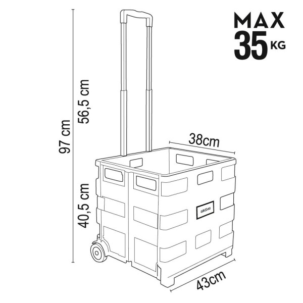 Carro de Transporte Trolley Armazenagem 35 Kg Aktive – Distria.com