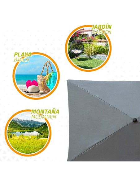 Guarda-sol retangular cinza | Distria