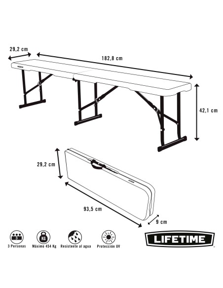 Banco auxiliar dobrável com alça LIFETIME | Distria.com