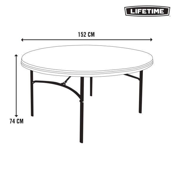 Pernas dobráveis para mesa redonda Lifetime | Distria