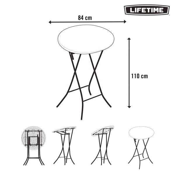 Mesa alta auxiliar legível Lifetime | Distria