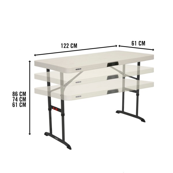 Mesa ajustável em altura até 86 cm Lifetime | Distria